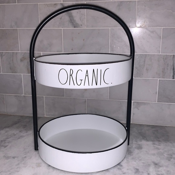 RAE DUNN WHITE TIERED TRAY “ORGANIC “ - Picture 1 of 6